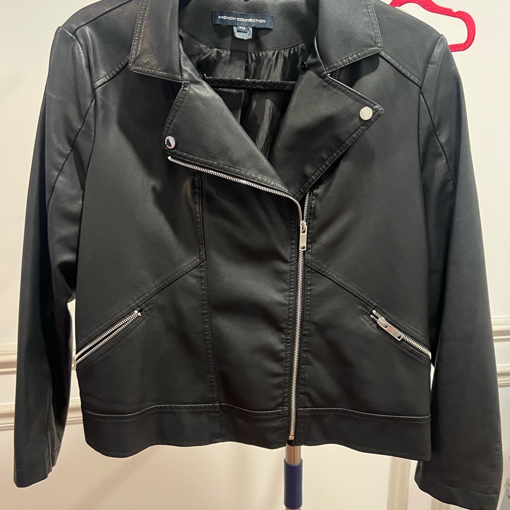 French Connection Black Leather Jacket